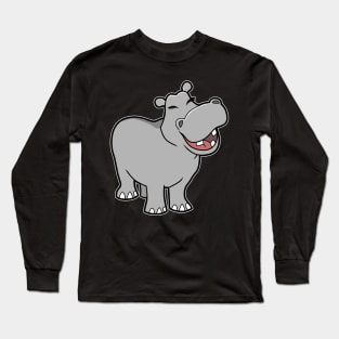 Cute Baby Hippo Long Sleeve T-Shirt